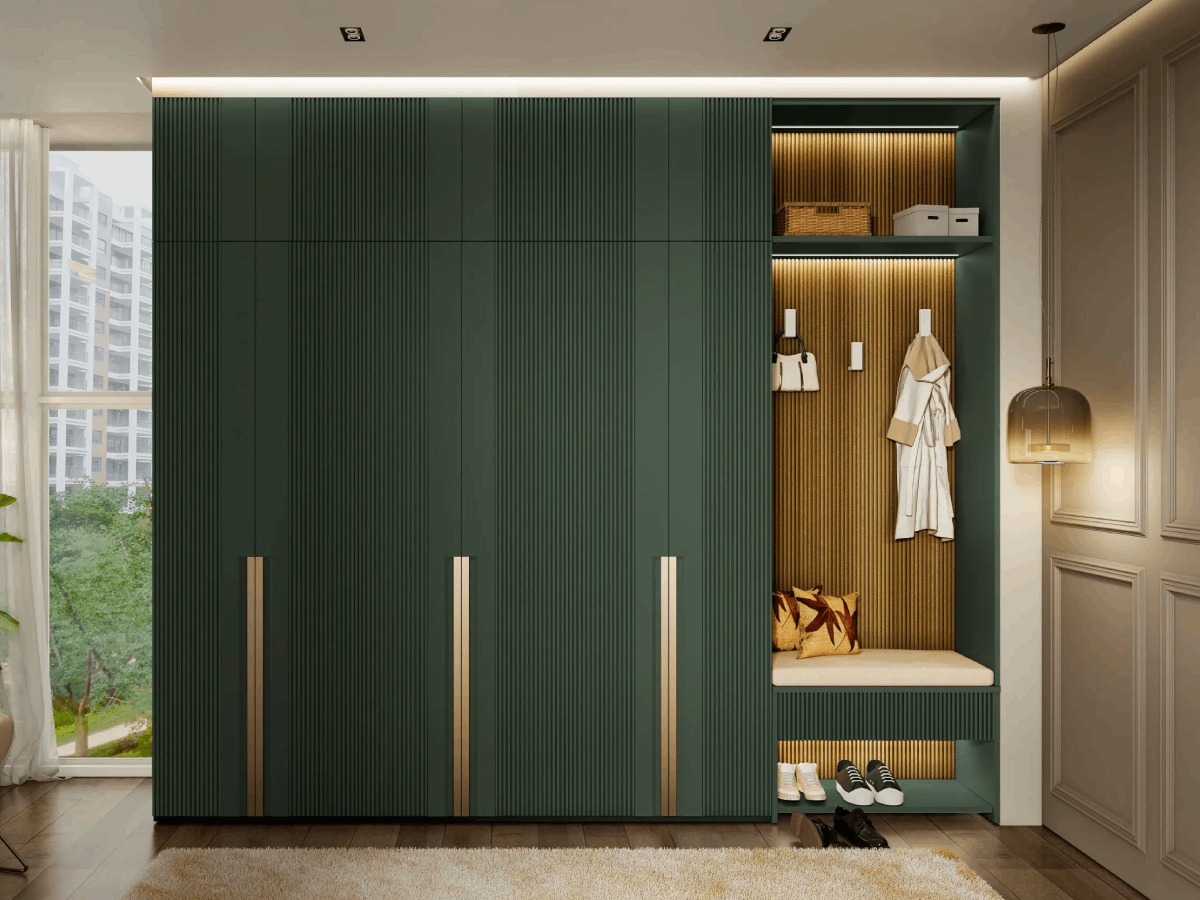 FLUTED GREE Modular Wardrobe