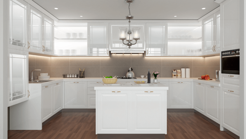 U shape kitchen design