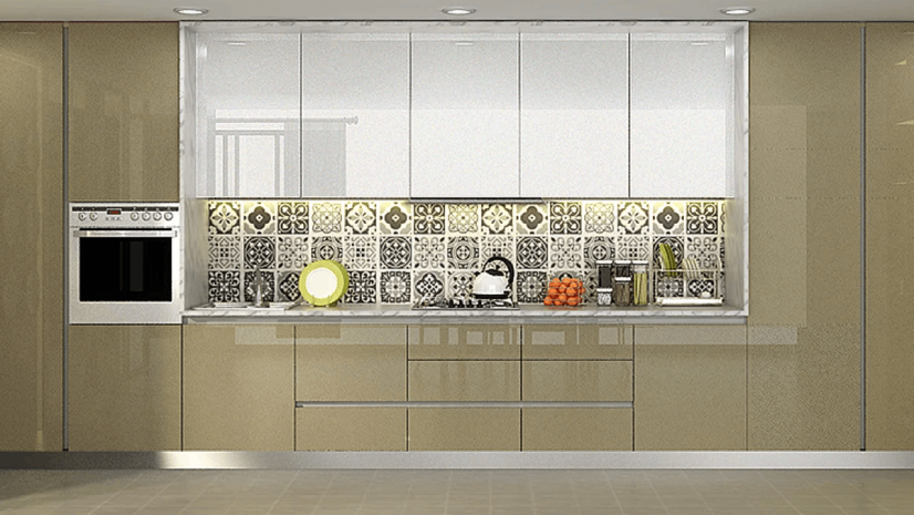 straight modular kitchen